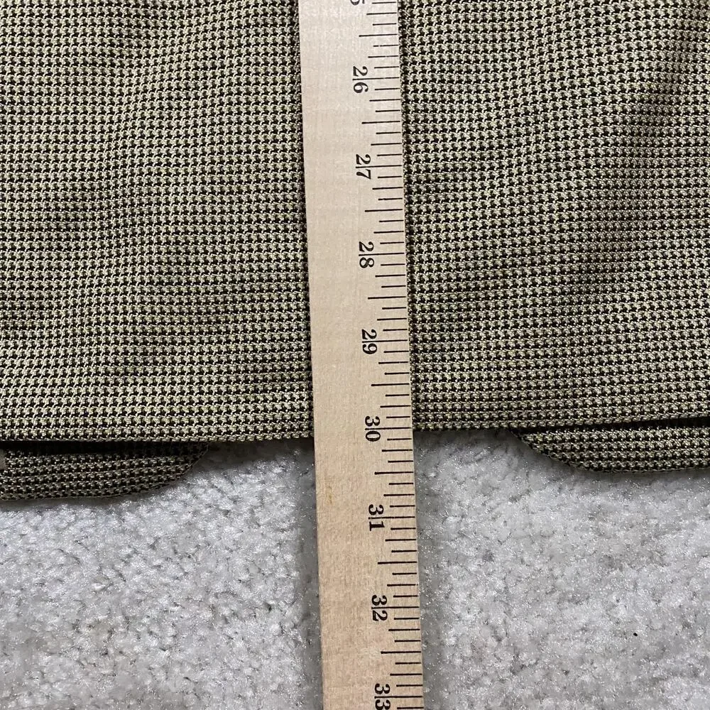 Canali Blazer Mens 48R Beige Brown Houndstooth Silk Wool Sport Coat Made Italy